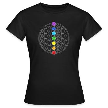 Blume des Lebens Kundalini - Frauen T-Shirt - Schwarz - Vorne - AI Model Female 172 dark (172cm)