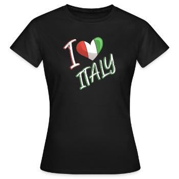 I Love Italy Italie drapeau coeur - T-shirt Femme - noir - Devant - AI Model Female 172 dark (172cm)