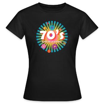Elite 70s Nation Logo - Frauen T-Shirt - Schwarz - Vorne - AI Model Female 172 dark (172cm)