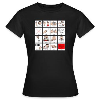 Minivokabular „Was zusammen machen” - Frauen T-Shirt - Schwarz - Vorne - AI Model Female 172 dark (172cm)