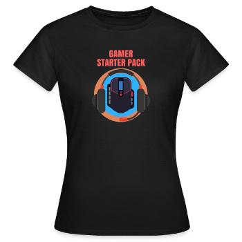 Gamer Starter Package Joueur starter package starter - T-shirt Femme - noir - Devant - AI Model Female 172 dark (172cm)