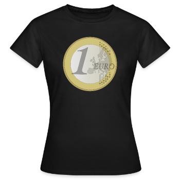 pièce de monnaie - T-shirt Femme - noir - Devant - AI Model Female 172 dark (172cm)