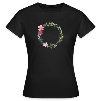 Spring wreath - Women's T-Shirt - black - Front - AI Model Female 172 dark (172cm)