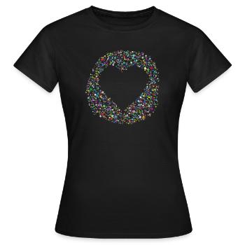 Confetti heart - Women's T-Shirt - black - Front - AI Model Female 172 dark (172cm)