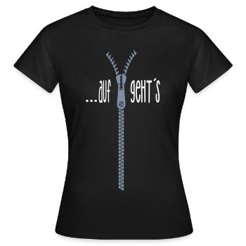 auf gehts - Frauen T-Shirt - Schwarz - Vorne - AI Model Female 172 dark (172cm)