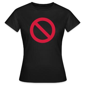 Verbotsschild - PrintShirt at - Frauen T-Shirt - Schwarz - Vorne - AI Model Female 172 dark (172cm)