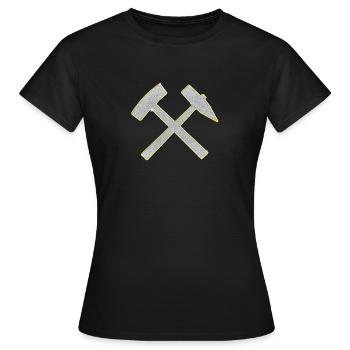 Bonne chance! Logo Dentailles et de fer Bling - T-shirt Femme - noir - Devant - AI Model Female 172 dark (172cm)