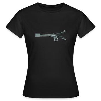 Zipper Zip Zippers Zipper - Women's T-Shirt - black - Front - AI Model Female 172 dark (172cm)