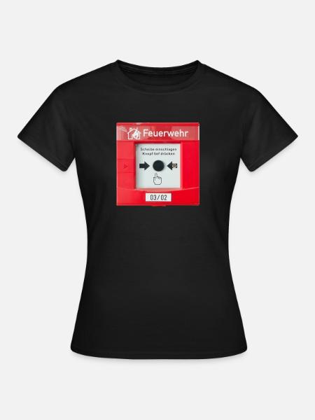 Feuerwehr Knopf - Frauen T-Shirt - Schwarz