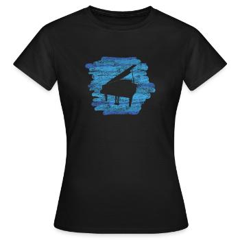 Piano musical instrument music - Women's T-Shirt - black - Front - AI Model Female 172 dark (172cm)