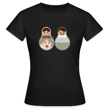 Russie Couple amoureux Matroschka poupées cadeau - T-shirt Femme - noir - Devant - AI Model Female 172 dark (172cm)