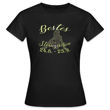 Sternzeichen Jungfrau - Frauen T-Shirt - Schwarz - Vorne - AI Model Female 172 dark (172cm)