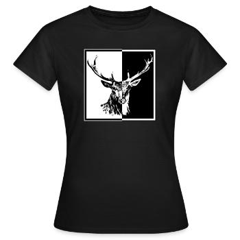 Deer - Frauen T-Shirt - Schwarz - Vorne - AI Model Female 172 dark (172cm)