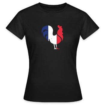 France France Hahn cadeau des couleurs nationales - T-shirt Femme - noir - Devant - AI Model Female 172 dark (172cm)