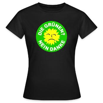 Die Gruenen - Frauen T-Shirt - Schwarz - Vorne - AI Model Female 172 dark (172cm)