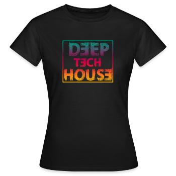 Deep tech house - T-shirt Femme - noir - Devant - AI Model Female 172 dark (172cm)