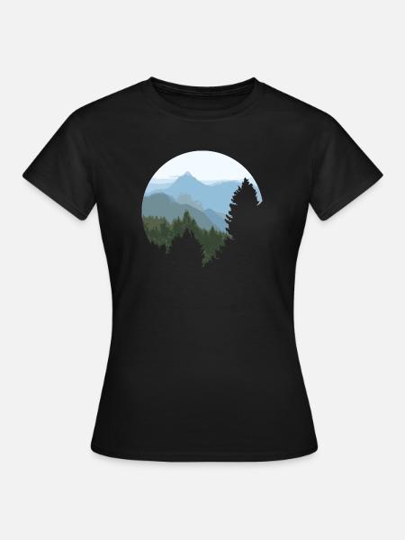 Einsamer Berg - Frauen T-Shirt - Schwarz