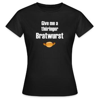 Bratwurst - Frauen T-Shirt - Schwarz - Vorne - AI Model Female 172 dark (172cm)