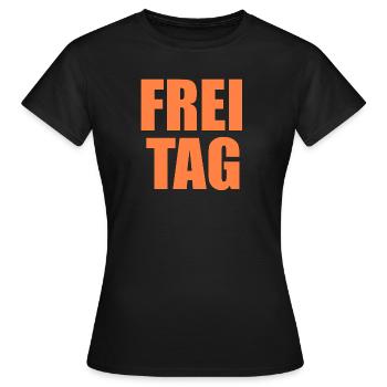 Freitag - Frauen T-Shirt - Schwarz - Vorne - AI Model Female 172 dark (172cm)