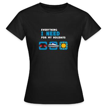 motorboot im sommer sonne spruch - Frauen T-Shirt - Schwarz - Vorne - AI Model Female 172 dark (172cm)