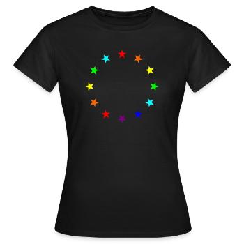 L’Union européenne Elections étoilées Union européenne drapeau coloré - T-shirt Femme - noir - Devant - AI Model Female 172 dark (172cm)