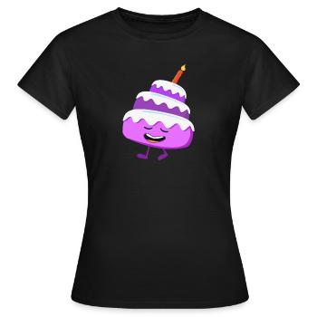 Gâteau d'anniversaire - T-shirt Femme - noir - Devant - AI Model Female 172 dark (172cm)