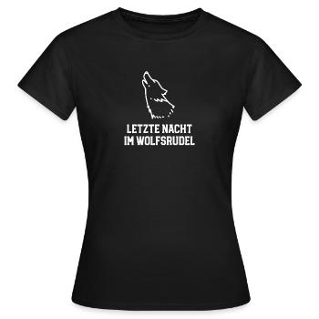 Junggesellenabschied Bräutigam heiratet Wolf JGA - Frauen T-Shirt - Schwarz - Vorne - AI Model Female 172 dark (172cm)