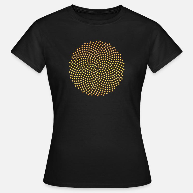 Fibonacci Spiral, Sunflower Seed, Mathematics, Phi - Women's T-Shirt - black
