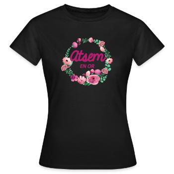 Atsem en or - T-shirt Femme - noir - Devant - AI Model Female 172 dark (172cm)