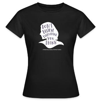 Santé mentale - T-shirt Femme - noir - Devant - AI Model Female 172 dark (172cm)
