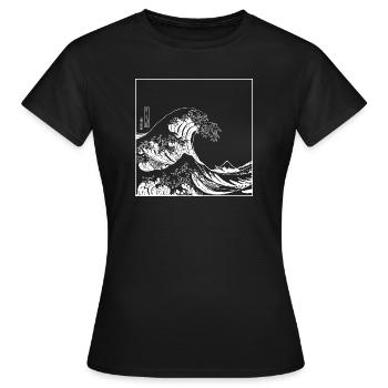Kanagawa Wave - T-shirt Femme - noir - Devant - AI Model Female 172 dark (172cm)