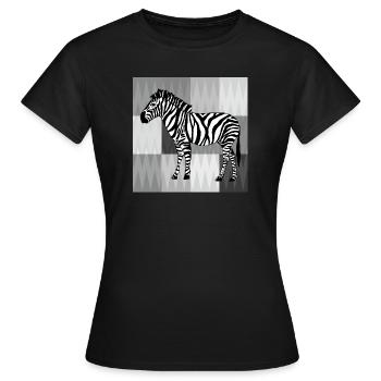 Zebra - Frauen T-Shirt - Schwarz - Vorne - AI Model Female 172 dark (172cm)
