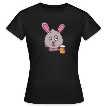 Drinker bunny - Women's T-Shirt - black - Front - AI Model Female 172 dark (172cm)
