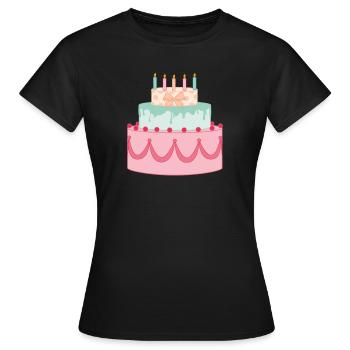 gâteau d'anniversaire - T-shirt Femme - noir - Devant - AI Model Female 172 dark (172cm)