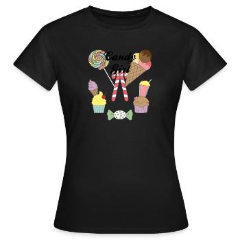 Candy Girl - Frauen T-Shirt - Schwarz - Vorne - AI Model Female 172 dark (172cm)