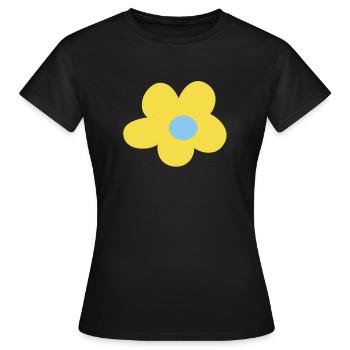 Children's Comic - Flower - Women's T-Shirt - black - Front - AI Model Female 172 dark (172cm)