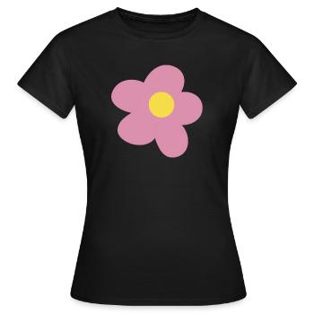 Children's Comic - Flower - Women's T-Shirt - black - Front - AI Model Female 172 dark (172cm)