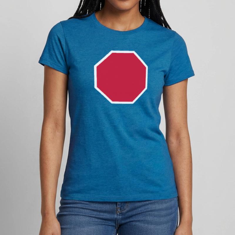 Stop Sign Template Design Icon Pattern Pattern Women's T-Shirt