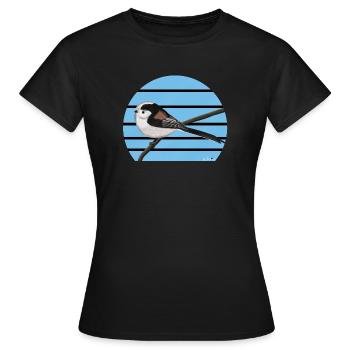 jz.birds Schwanzmeise Vogel Design - Frauen T-Shirt - Schwarz - Vorne - AI Model Female 172 dark (172cm)