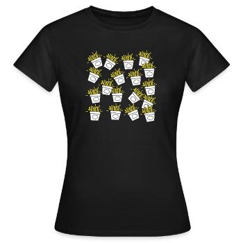 Frites frites! - T-shirt Femme - noir - Devant - AI Model Female 172 dark (172cm)