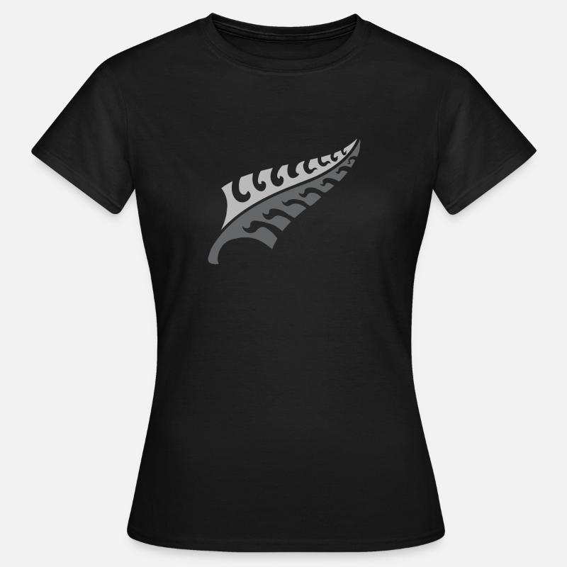 Jagged Neuer Silberfarn NEUSEELAND - Frauen T-Shirt - Schwarz