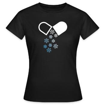 Neige d’hiver pilule - T-shirt Femme - noir - Devant - AI Model Female 172 dark (172cm)