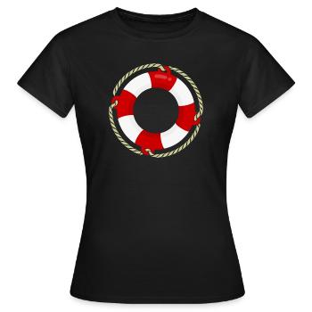 Bouée de sauvetage / Life Bouy (DDP) - T-shirt Femme - noir - Devant - AI Model Female 172 dark (172cm)