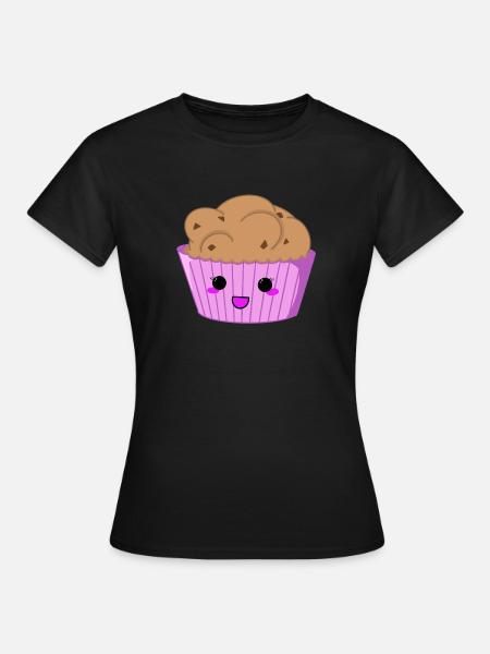 Cupcake gesicht - Frauen T-Shirt - Schwarz