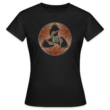 cranes - Women's T-Shirt - black - Front - AI Model Female 172 dark (172cm)