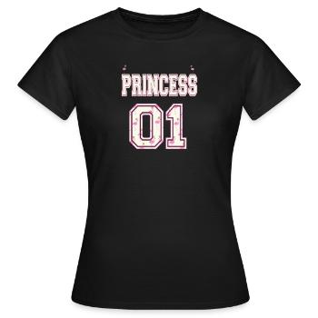 Personnalisable Princess 01 Flamingo - T-shirt Femme - noir - Devant - AI Model Female 172 dark (172cm)