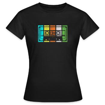 cassette - Women's T-Shirt - black - Front - AI Model Female 172 dark (172cm)