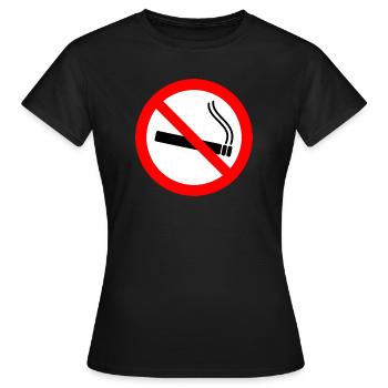 Smoking prohibited - smoker prohibition sign - Women's T-Shirt - black - Front - AI Model Female 172 dark (172cm)