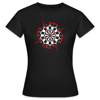 Dart Bullseye Dartspieler - Frauen T-Shirt - Schwarz - Vorne - AI Model Female 172 dark (172cm)