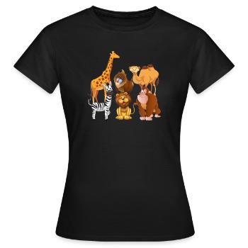 Zootiere Safari Wildnis - Frauen T-Shirt - Schwarz - Vorne - AI Model Female 172 dark (172cm)
